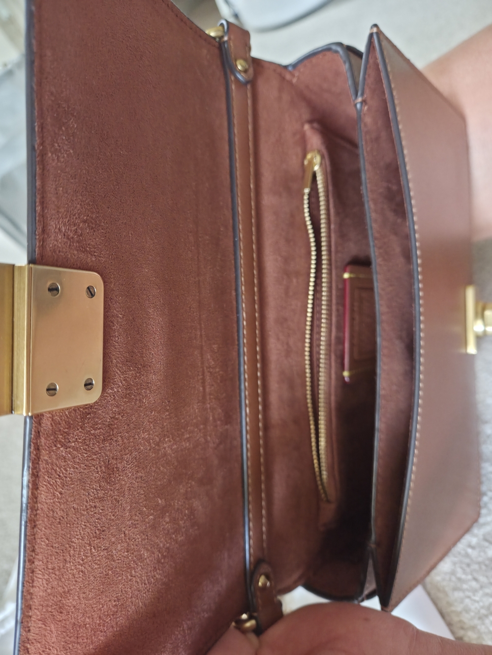 COACH Hutton Box Leather Shoulder Bag - Picture 4 of 10